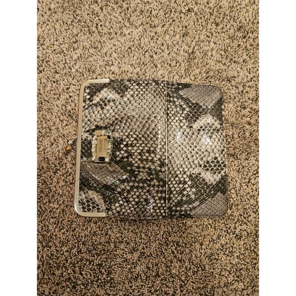 Nicole Miller Faux Embossed Snakeskin Folding Wallet Clutch 7 1/2" X 4" - Picture 8 of 8